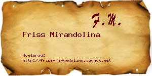 Friss Mirandolina névjegykártya